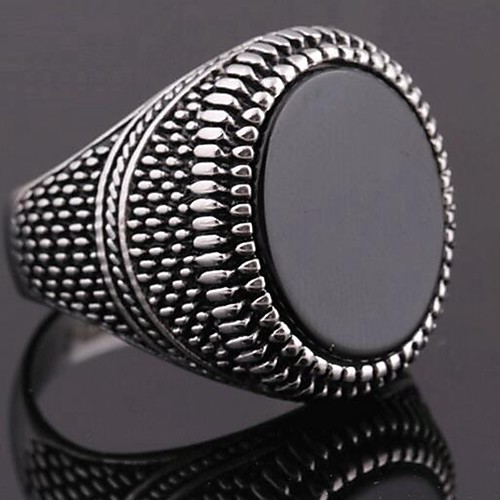 

Men's Ring AAA Cubic Zirconia Silver Titanium Steel Stylish Date Jewelry Mixed Color