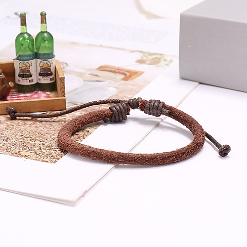 

Couple's Vintage Bracelet Loom Bracelet Braided Vintage Theme Holiday Punk Casual / Sporty Leather Bracelet Jewelry Brown For Gift Formal Date Birthday Festival
