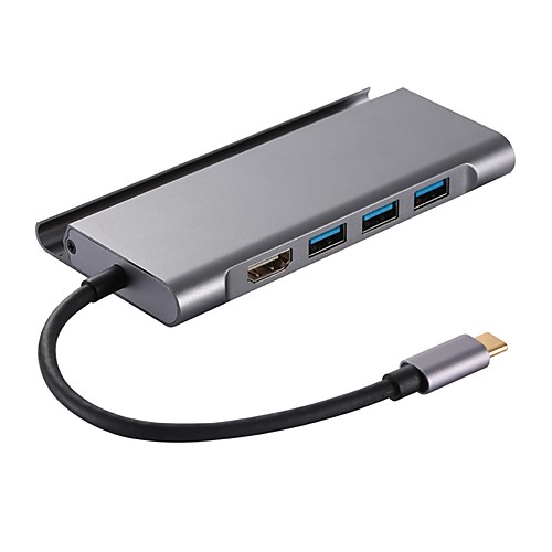 

7-In-1 Usb 3.1 Hub Type-c To Usb3.03 Hdmi 4k Pd With Mobile Phone Bracket For Macbook Pc Millet Tablet