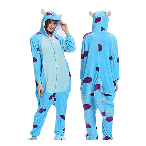 

Adults' Kigurumi Pajamas Cartoon Onesie Pajamas Flannelette Blue Cosplay For Men and Women Animal Sleepwear Cartoon Festival / Holiday Costumes
