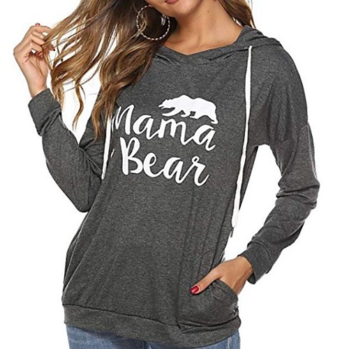 

Women's Hoodie Letter Basic Black Red Gray S M L XL XXL