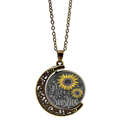 

Pendant Necklace Necklace Flower Sunflower Artistic Unique Design European Trendy Chrome Bronze Silver 45 cm Necklace Jewelry For
