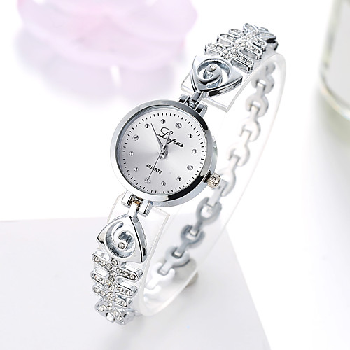 

Ladies Quartz Watches Elegant Fashion Silver Gold Alloy Chinese Quartz GoldenBlack GoldenWhite Silver / Black New Design Casual Watch 1 pc Analog One Year Battery Life