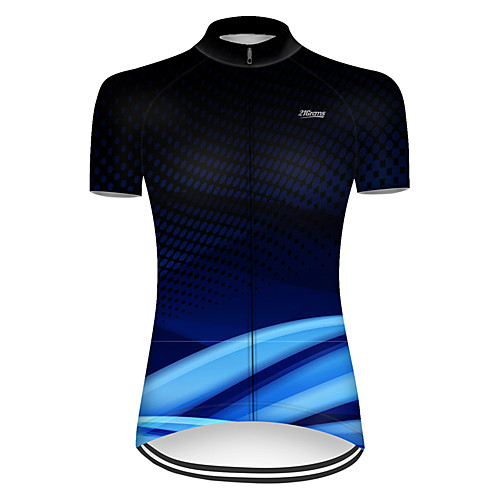 

21Grams Women's Short Sleeve Cycling Jersey Nylon Polyester Black / Blue 3D Stripes Gradient Bike Jersey Top Mountain Bike MTB Road Bike Cycling Breathable Quick Dry Ultraviolet Resistant Sports