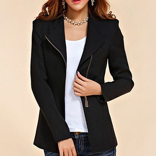 

women blazer zipper slim coat fashion jacket