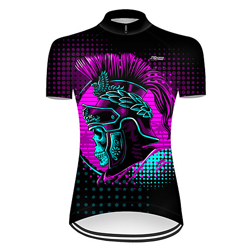 

21Grams Women's Short Sleeve Cycling Jersey Nylon Polyester Black / Red 3D Novelty Skull Bike Jersey Top Mountain Bike MTB Road Bike Cycling Breathable Quick Dry Ultraviolet Resistant Sports Clothing