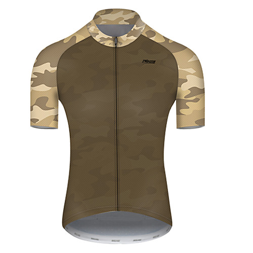 

21Grams Men's Short Sleeve Cycling Jersey Summer Nylon Polyester BrownGray Patchwork Solid Color Camo / Camouflage Bike Jersey Top Mountain Bike MTB Road Bike Cycling Ultraviolet Resistant Quick Dry
