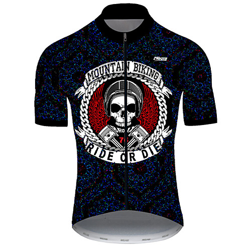 

21Grams Men's Short Sleeve Cycling Jersey Summer Nylon Polyester BlackWhite Sugar Skull Solid Color Skull Bike Jersey Top Mountain Bike MTB Road Bike Cycling Ultraviolet Resistant Quick Dry / Funny