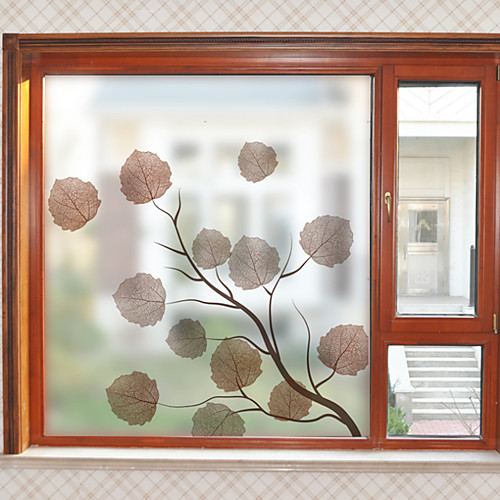 

Leaves Pattern Matte Window Sticker Bathroom Kitchen Kids Room Shop Living Room Bedroom Balcony Window Film 6058cm