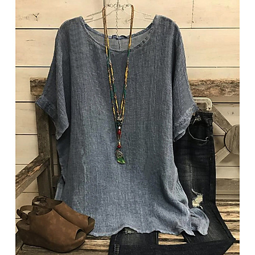 

Women's Solid Colored T-shirt Daily Red / Green / Gray