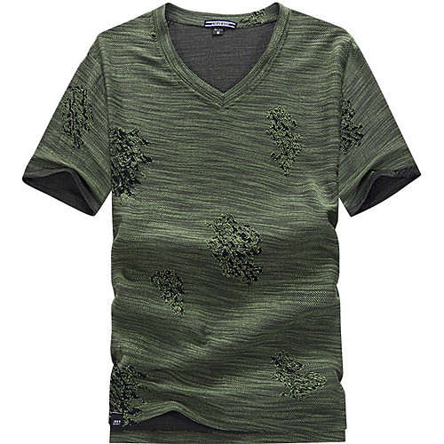

Men's Solid Colored T-shirt Daily Black / Army Green / Gray