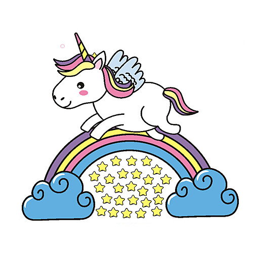 

Robot Unicorn Attack Animals Wall Stickers Plane Wall Stickers Decorative Wall Stickers PVC Home Decoration Wall Decal Wall / Window Decoration 1pc