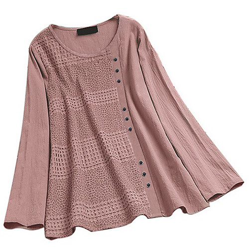 

Women's Color Block Blouse Daily Blushing Pink / Green