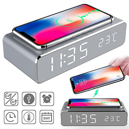 

Projection Music Playing Bluetooth Speaker Alarm Clock Wireless Charging Smart Multifunction Desktop Decoration