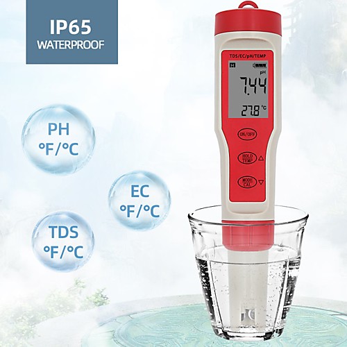 

No battery EZ9908 Digital PH Meter 4 in 1 PH TDS EC Temp Tester Replace Probe Water Quantity Measure Tool Wine Urine Analyzer