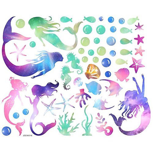 

Mermaid Marine Still Life Wall Stickers Plane Wall Stickers Decorative Wall Stickers PVC Home Decoration Wall Decal Wall Decoration 1pc