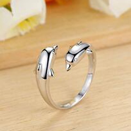 

Women's Ring 1pc Silver Alloy Sweet Date Jewelry Dolphin