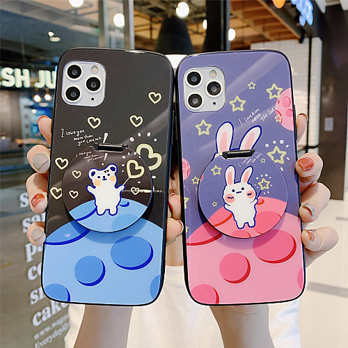 

Case For Apple iPhone 11 / iPhone 11 Pro / iPhone 11 Pro Max with Stand / Pattern Back Cover Word / Phrase / Cartoon Tempered Glass