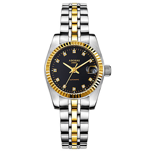 

Women's Steel Band Watches Elegant Fashion Stainless Steel Quartz White / Black GoldenBlack WhiteGold Water Resistant / Waterproof Calendar / date / day Analog