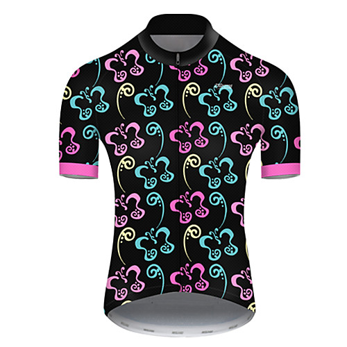 

21Grams Men's Short Sleeve Cycling Jersey Summer Nylon Polyester Bule / Black Stripes Butterfly Gradient Bike Jersey Top Mountain Bike MTB Road Bike Cycling Ultraviolet Resistant Quick Dry Breathable