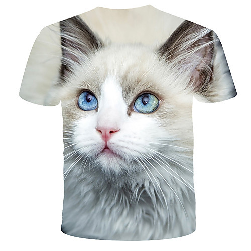 

Men's T shirt Graphic Tie Dye Animal Print Short Sleeve Daily Tops Streetwear Exaggerated White