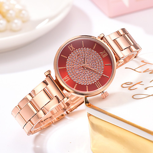 

Ladies Quartz Watches Elegant Fashion Rose Gold Alloy Chinese Quartz White Black Blue New Design Casual Watch 1 pc Analog One Year Battery Life
