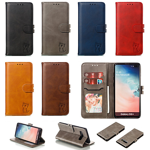 

Case For Samsung Galaxy S20/S20 Plus/S20 Ultra/S10/S10E/S10 Plus/S9/S9 Plus/S8/S8 Plus/Note 10/A90 5G Card Holder / Shockproof / Flip Full Body Cases Solid Colored PU Leather / TPU