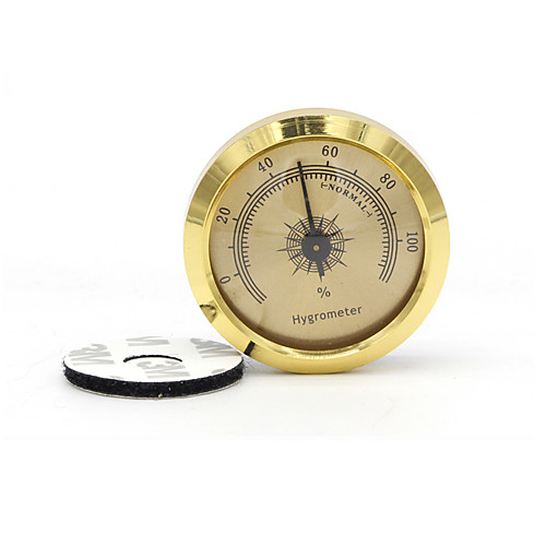 

GALINER Travel Cigar Humidor Hygrometer Round Gold Accurate Hygrometer Portable Cigar Accessories For Cohiba Cigars