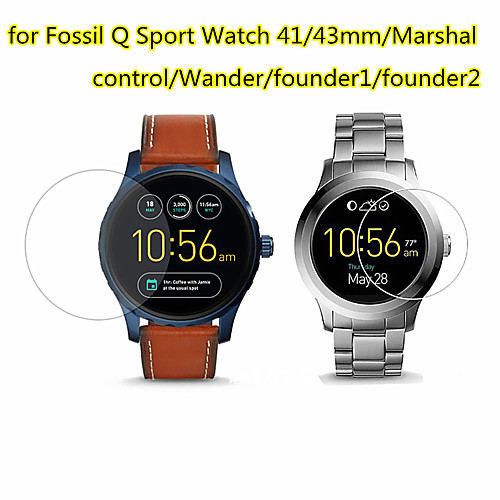 

Screen Protector for Fossil Q Sport Watch 41/43mm/Marshal/Control/Wander/Founder1/Founder2 Watch Tempered Glass Transparent High Definition (HD) Scratch Proof/9H Hardness