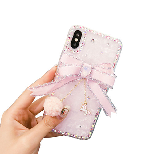 

iPhone11Pro Max Princess Wind Shell Pattern Rhinestone Phone Case XS Max Bow Female Soft Shell 6 7 8Plus SE 2020 Protective Case