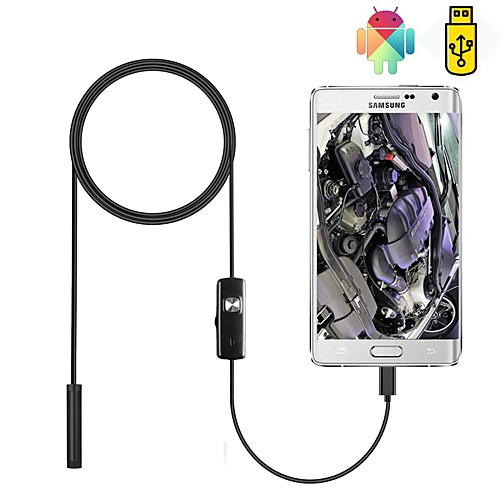 

7mm Endoscope Camera Flexible IP67 Waterproof Micro USB Inspection Borescope Camera for Android PC Notebook 6LEDs Adjustable