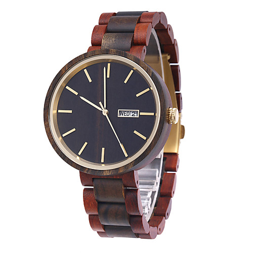 

Men's Sport Watch Japanese Quartz Wood Calendar / date / day Wooden Analog Casual Cool - Black Brown
