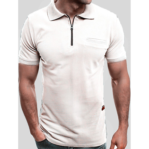 

Men's Solid Colored Polo Daily White / Black / Red / Light gray / Navy Blue