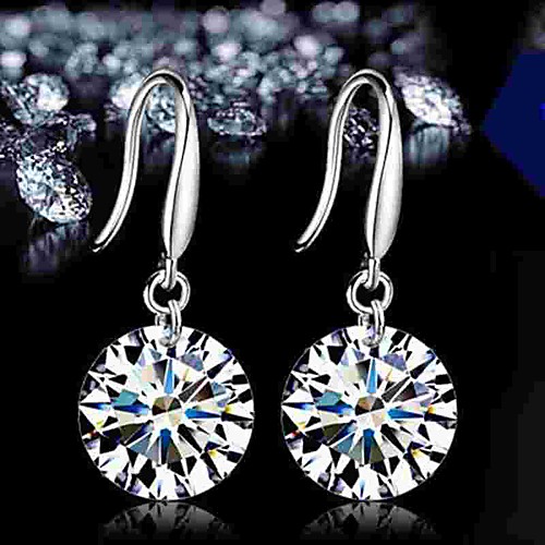 

Women's AAA Cubic Zirconia Drop Earrings Stylish Sweet Earrings Jewelry Silver For Date