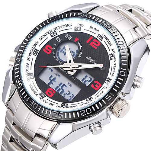 

Men's Sport Watch Quartz Modern Style Stainless Steel Water Resistant / Waterproof Analog - Digital Fashion Cool - White Red Yellow