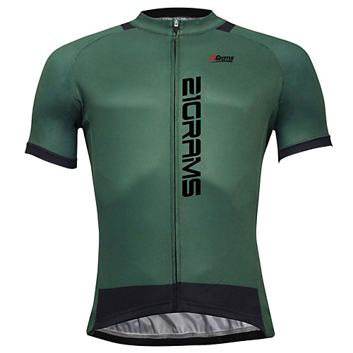 

21Grams Men's Short Sleeve Cycling Jersey Summer Coolmax Polyester Yellow Dark Green Blue Solid Color Bike Jersey Top Mountain Bike MTB Road Bike Cycling Quick Dry Back Pocket Sports Clothing Apparel