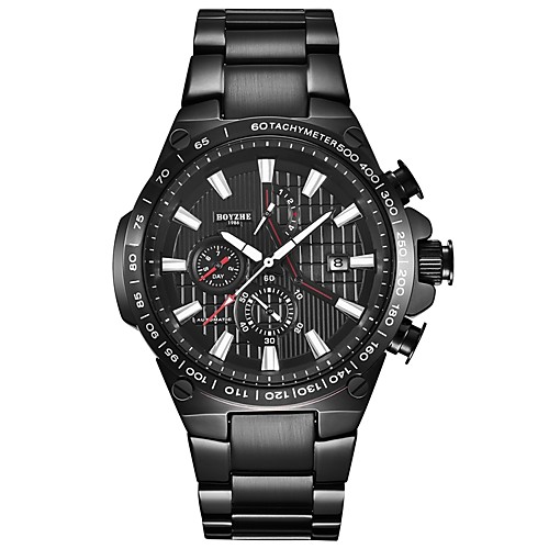 

Men's Sport Watch Automatic self-winding Modern Style Sporty Stainless Steel Black / Silver 30 m Water Resistant / Waterproof Calendar / date / day Shock Resistant Analog Outdoor Cool - Black