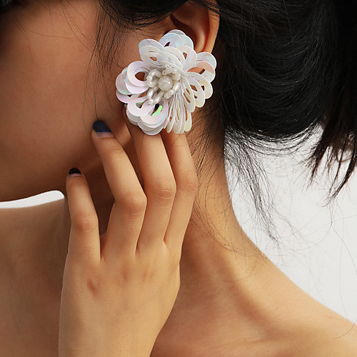 

Women's Earrings Hollow Out Petal Colorful Boho Earrings Jewelry White / Yellow / Green For Party Evening Date Beach