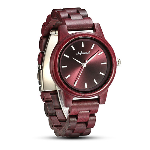 

Sport Watch Fashion Red Wood Quartz Red Wooden Analog