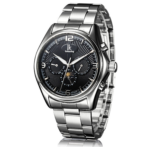 

Men's Mechanical Watch Automatic self-winding Stainless Steel 30 m Water Resistant / Waterproof Noctilucent Day Date Analog Fashion Cool - Black / Silver WhiteGolden Black One Year Battery Life