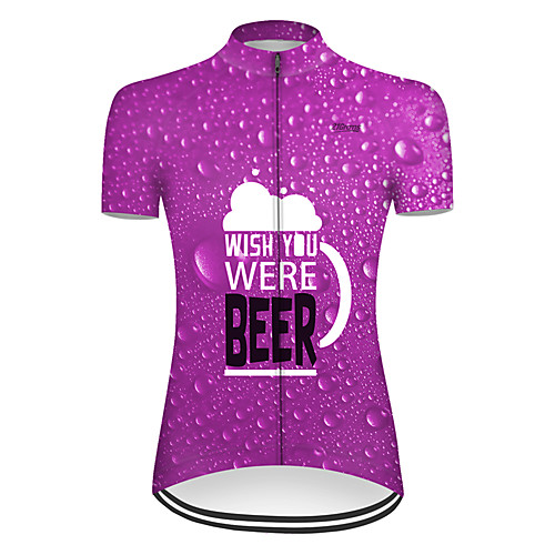 

21Grams Women's Short Sleeve Cycling Jersey Violet Oktoberfest Beer Bike Top Mountain Bike MTB Road Bike Cycling Breathable Sports Clothing Apparel / Micro-elastic