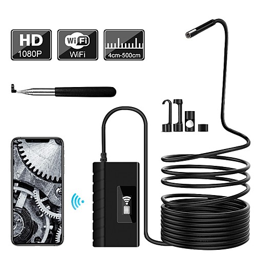 

5.5mm 1M Telescoping Wifi Endoscope Camera 1080P HD Semi-Rigid Snake Camera USB Endoscope Borescope IOS Endoscope For Iphone Tablet