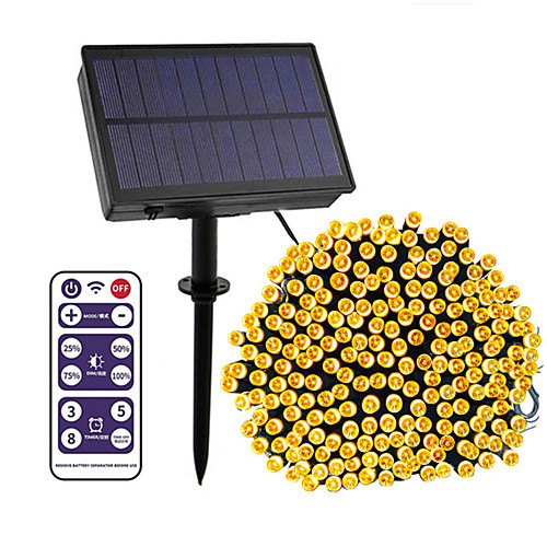 

Outdoor Solar String Light Garden Light12-key Remote Control 50m String Lights 500 LEDs High Power LED 8 Mode Control Dimming Time Setting Warm White White Blue Waterproof Outdoor Solar 12 V 1Set