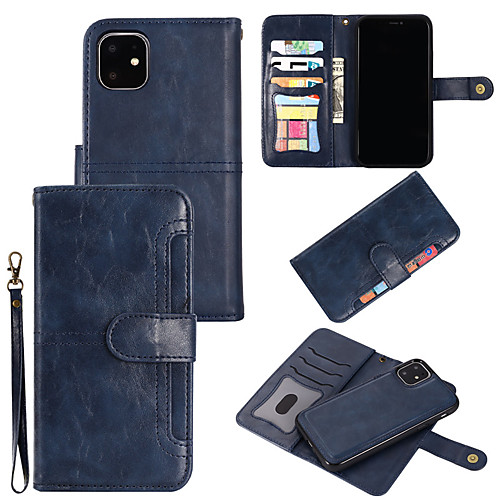 

Case For Apple iPhone 7/8/7P/8P/X/XS/XR/XS Max/11/11 Pro/11 Pro Max/SE 2020 Card Holder / Shockproof / Flip Full Body Cases Solid Colored PU Leather / TPU