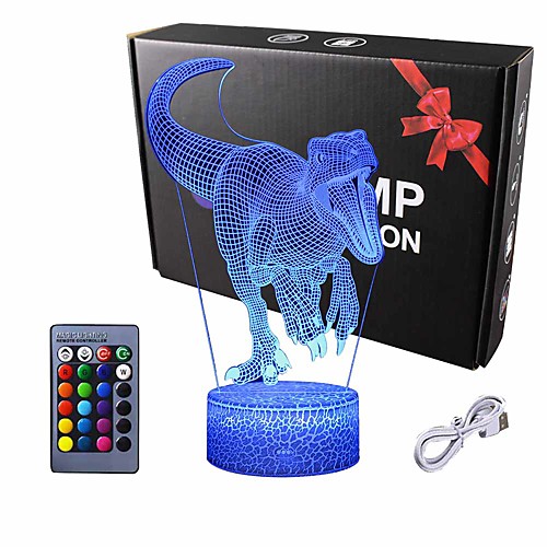 

Dinosaur 3D Night Light T-Rex 3D Illusion 7 Colors Changing Lamps with Smart Touch & USB Cable for Home Decorations Lights Kids Boys Dino Gifts Toys Age 1 2 3 4 5 6 7 8 Year Old