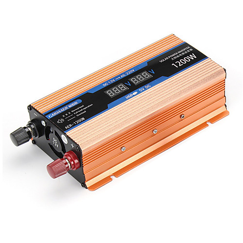 

CARMAER dual digital display inverter 2200W DC 12V / 24V AC 220V voltage transformer pure sine wave power inverter intelligent dual LCD car power supply