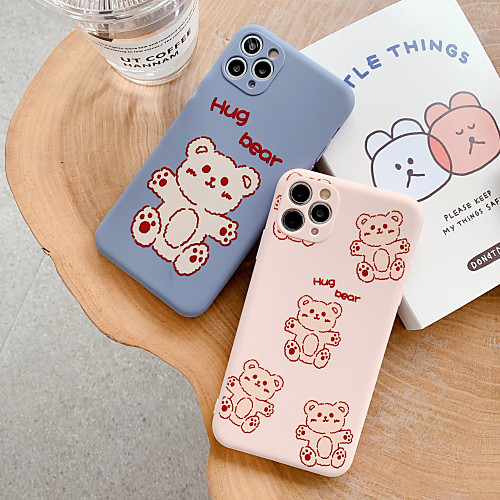 

Case For Apple 11 11Pro 11promax X XS XR XSmax simple bear accurate vacancy candy color TPU material ultra-thin mobile phone case