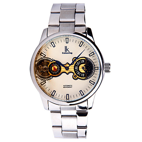

Men's Mechanical Watch Automatic self-winding Stainless Steel 30 m Water Resistant / Waterproof Calendar / date / day Day Date Analog Fashion Cool - Black / Silver WhiteSilver One Year Battery Life