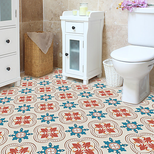 

color paste kitchen bathroom oil proof waterproof tile paste household self adhesive wall paste PVC thickened 4Pcs 3030cm