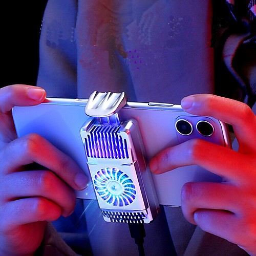 

Smart Mobile Phone Cooler USB Fan Lightweight Radiator Anti-Noise Handheld Heatsink Stand for PUBG Gaming with Clip